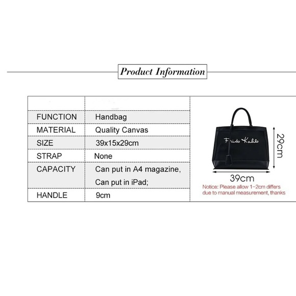 Handbag Canvas Tote Shoulder Large Women Luxury Purse Women's Travel Mes… - Picture 3 of 3